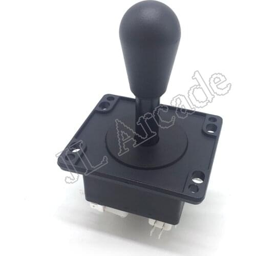 American Happ Style Arcade Joystick Precision 8 Way Competition Switchable Stick,Elliptical Black Handle,White Microswitches