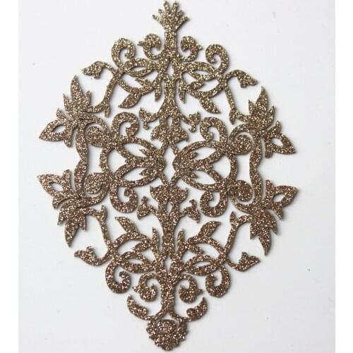 Glitter Gold Transfer Foil Printer Iron On Patches Stickers Applique Cloth Embellishment Sewing Accessories for DIY 20piece TH81