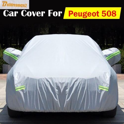 Buildreamen2 For Peugeot 508 Outdoor Car Cover Snow Rain Sun Resistant Protector Cover Anti UV Scratch Waterproof Dust Proof