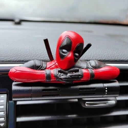Deadpool Anime Modeling Doll Car Interior Decoration Mini Anime Doll Model Metal Perfum Clip Car Air Freshener Car Accessories