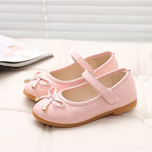 Princess Kids Shoes New Spring Autunm Summer Baby Girls Flats Children Shoes Black white red Princess Students Shoes