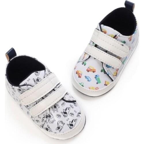 Baby Classic Sports Sneakers Newborn Baby Boys Girls Print Car First Walkers Shoes Infant Toddler Anti-slip Print dog baby Shoes