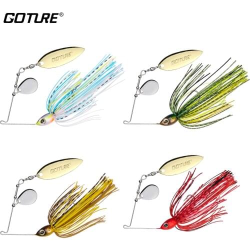 Goture 4 pcs/lot Fishing Lure Spinnerbait Colorado Willow Double Metal Blades Spinner Bait