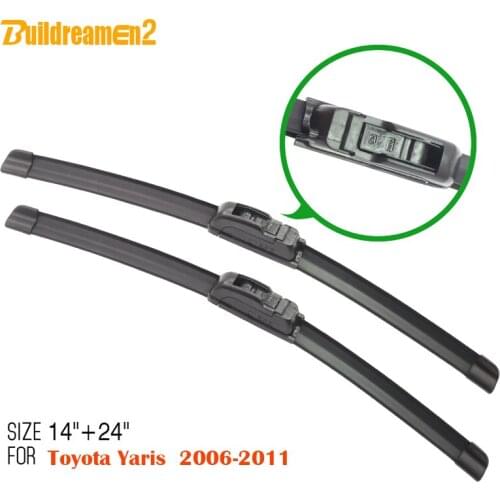 Buildreamen2 Soft Rubber Wiper Blades Fit For Toyota Yaris 2006-2011 2Pcs Car Windscreen Windshield Frameless High Quality