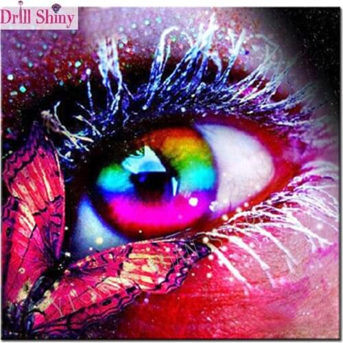 Mosiac Full red Butterfly Eye picture Diamond Embroidery Needlework Diy Diamond Painting Cross Stitch kits 5D Rhinestones decor