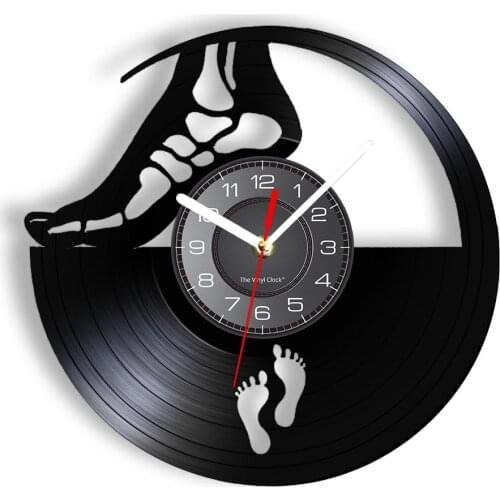 Anatomical Foot Medical Vinyl Record Wall Clock Doctor Podiatrist Clinic Artwork Vintage Album Clock Wall Watch Orthopedist Gift