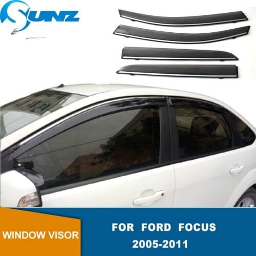 Window Visor For Ford Focus MK2 Hatchback Sedan 2005 2006 2007 2008 2009 2010 2014 Sun Rain Visor Guard Wind Deflectors SUNZ