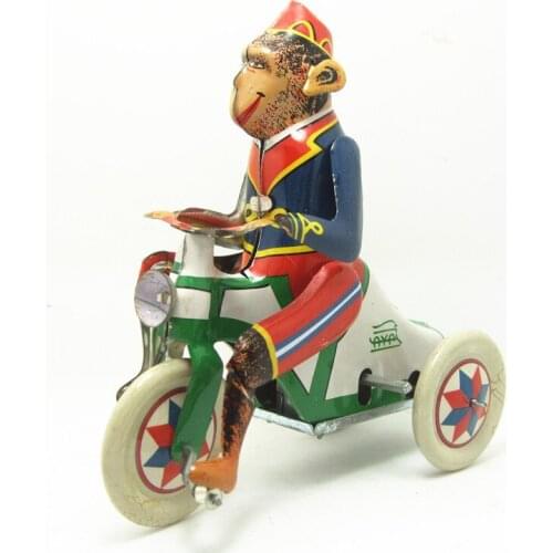 Antique Style Tin Toys Robots Wind Up Toys for Children Home Decor Metal Craft Bicycle Monkey