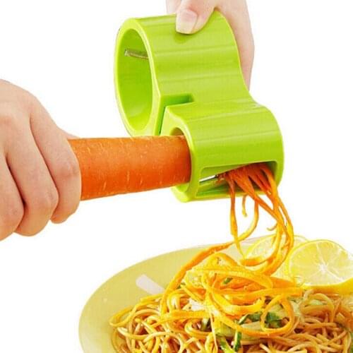 Vegetable Slicer Handheld Spiralizer Peeler Stainless Steel Spiral Slicer with Kitchen Knife Sharpener Chef Sharpening Stone