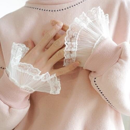 Fashion Women Warm Soft Gloves Lady accessories Apparel Original Handmade Universal False Cuff Sleeve Shirt lace fake sleeve