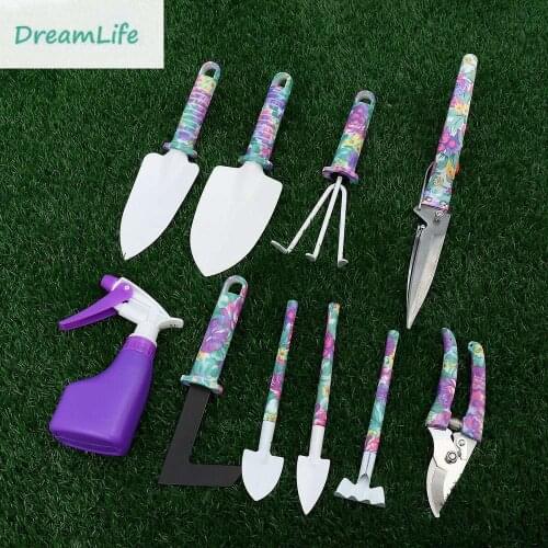 10 Pcs/set Garden Tool Set Shovel Rake Clippers Household Multifunctional Kit Garden Planting Plastic Case Packing
