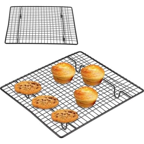 Steel Non-Stick Cake Cooling Net Baking Tray Non-Stick 26cmX23cmX3cm Net Baking Cooling Barbecue Grill Utensils R H3E5