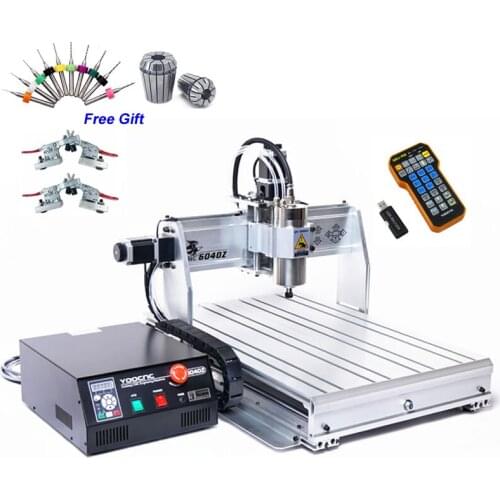 CNC 6040 Drilling Machine USB 2.2KW Wood Router Engraver with Remote Controller Limit Switch for Metal Cutting