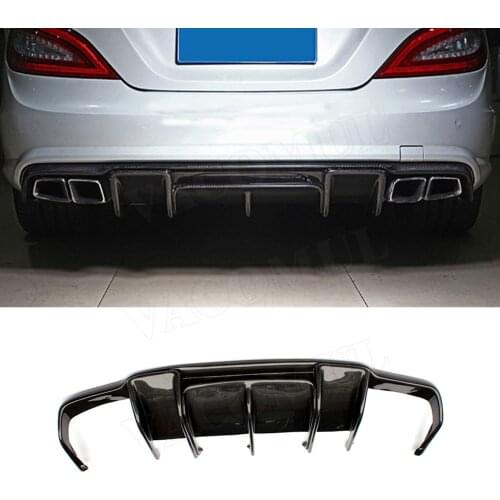 For CLS Class Carbon Fiber Rear Lip Diffuser Spoiler For Mercedes Benz W218 CLS63 AMG Bumper 2011-2013 Bumper Skid Plate Guard