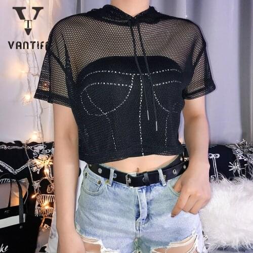 2021 Women Top Short-sleeved T-shirt Women Summer Loose-fitting Dance Yoga Sports Mesh Hoodie Sexy Tops for Female Streetwear