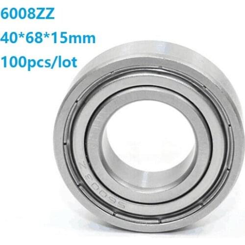 100pcs/lot 6008ZZ 6008Z 6008 Z ZZ 40*68*15mm Deep Groove Ball bearing shaft 40x68x15mm
