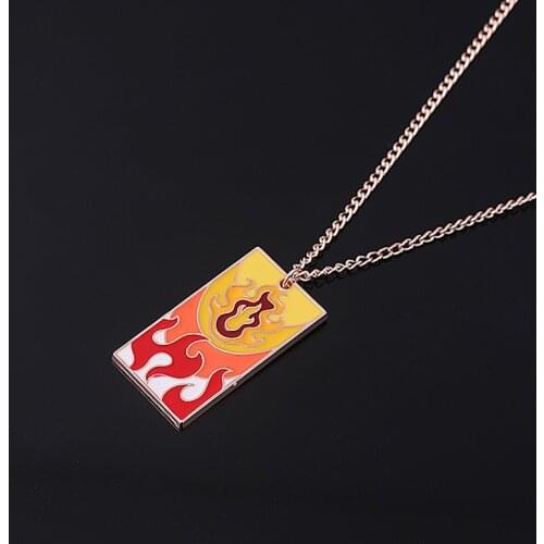 13 Styles Anime Demon Slayer Metal Necklace Rengoku Kyoujurou Kamado Nezuko Tanjirou Props Necklace Gifts Pendant for Woman Man