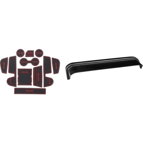 2 Set Car Accessories: 1 Set Car Door Mat Anti-Slip Cup Pad & 1 Pcs Center Console Navigation Screen Sunshade Cover