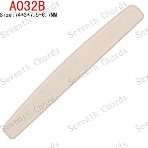 2 Pcs Lvory-White 74MM Plastic Acoustic Guitar String Bridge Saddle - 74*3*7.5-6.7MM - A032B