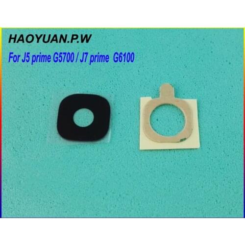 2Pcs HAOYUAN.P.W Housing Rear Back Camera Glass Lens With Adhesive For Samsung Galaxy J5 prime G5700 / J7 prime G6100