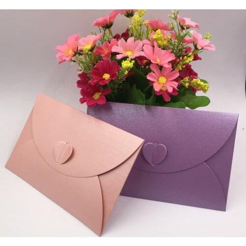 30Pcs/Lot Multi-color Simple Envelope Flower Heart Style Paper Box For Wedding Candy Letter Toys Chocolates Macaron Storage Bag