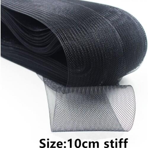 4"(10cm)Flat Stiff Plain Crins Horsehair Crinolines Hard For Braid Dress Making 100yard