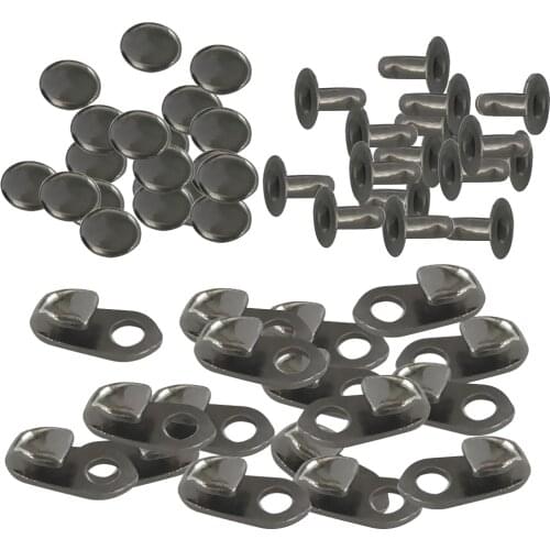 40 Sets Wholesale Boot Lace Hooks Buckles Carabiner Clips with Rivets for Repair/Camp/Hike/Climb Accessories 2 Types Mixed