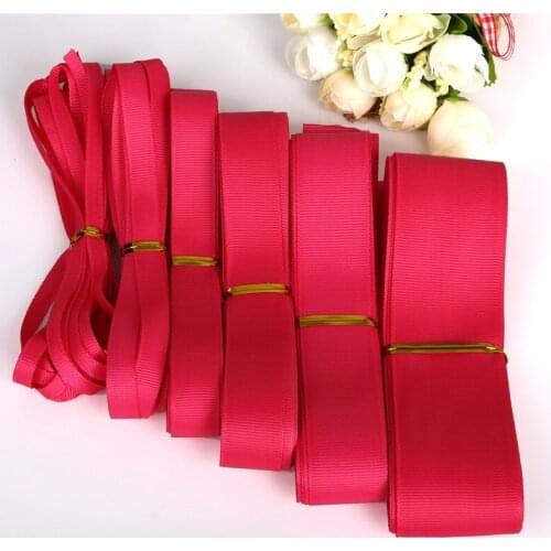 5 Yards 7/10/15/20/25/38mm Fuchsia Grosgrain Ribbons Packing Material DIY Crafts Decor Wedding Party Decoration Gift Wrapping