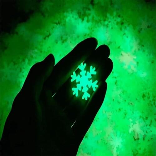 50Pcs 3D Snowflake Glow In The Dark Wall Stickers Luminous Fluorescent Wall Stickers Decals Kids Room Bedroom Christmas Decor