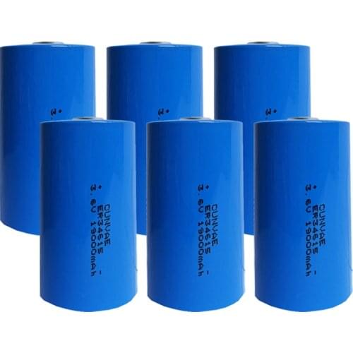 6Pcs LS34615 ER34615 34615 3.6V lithium battery D Size Battery Unrechargeablee Lithium Li-SOCl2 Batteries ER34615 19000mAh