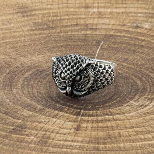 925 sterling Silver Owl Motif Ring