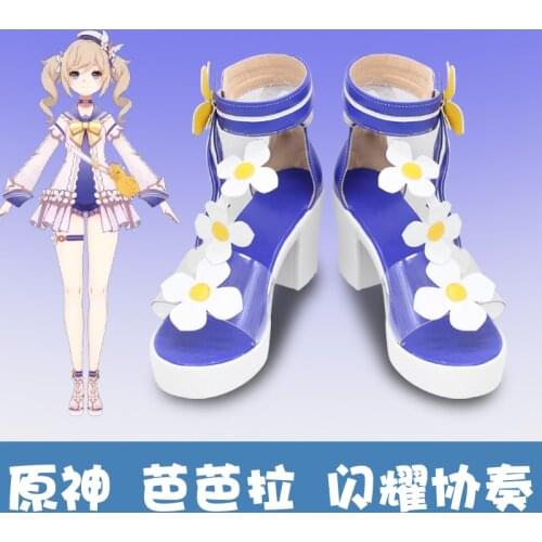 Anime Genshin Impact Barbara Cosplay Shoes Boots Halloween Accessories Party Barbara Cosplay Wigs Custom Made