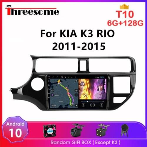 Android 10.0 2 Din Car Radio For KIA K3 RIO 2011-2015 Multimedia Video Player GPS Navigation 4G Wifi Split Screen DVD Car play