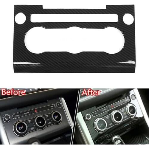 YAQUICKA Car Central Console Air Conditioner Volume Control Button Frame Trim Cover Sticker For Range Rover Sport 2014-17