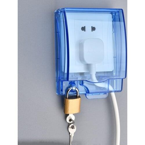 Lockable Wall-mounted Socket Waterproof Dustproof Box Outdoor 86 Type Splash-proof Switch Socket Anti-shock Protection Cover