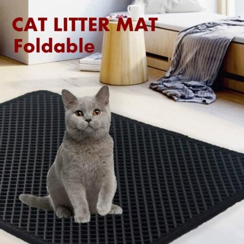Pet Cat Litter Mat Double Layer Cat Litter Trapper Mat folding Waterproof Non-slip Pet Litter Mat Drop shipping New Pet