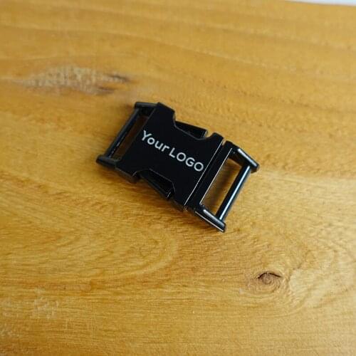 15mm Engraved buckle, We provide laser engraving service customize LOGO plated metal buckle for diy dog collar accessory CK-15B