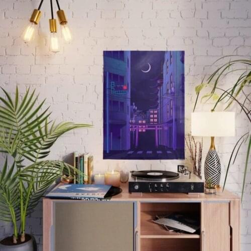 City Night Black Builds Abstract Landscape Picture Canvas Painting Anime Poster Prints Wall Art Living Room Decor Kid Home Decor
