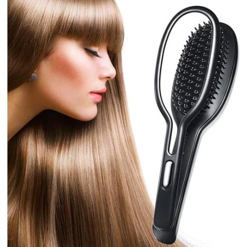 Ceramic Hair Beauty Styling Brush Electric Smooth Brush Salon Care Thermal Equipment Professional Digital Electric Straightener