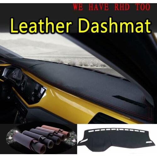 For VW Volkswagen Polo Hatchback MK6 2019 2020 Leather Dashmat Car Styling Covers Dash Mat Dashboard Cover Carpet accessories