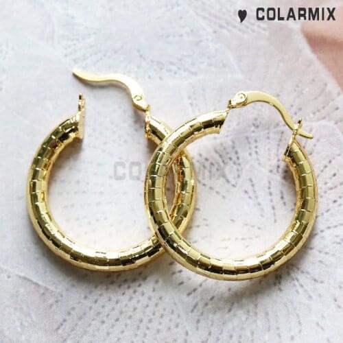 10 Pairs Round Hoop earrings Metal hoop earrings not fade color metal design jewelry fashion jewelry for women 51082