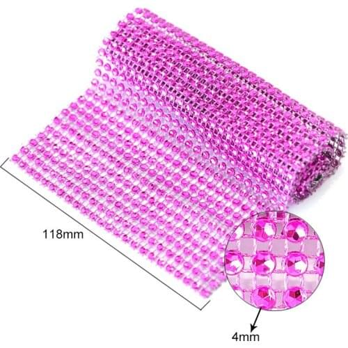 24 Row Crystal Rhinestone Ribbon Trim Wrap Mesh Banding 10 Yard