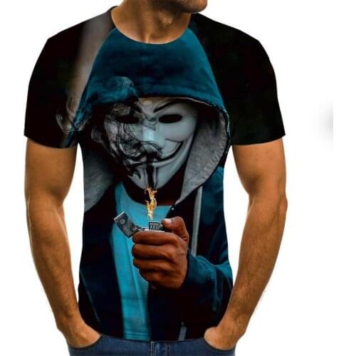 Fashion personalized design funny clown T-shirt for men and women Joker Face 3D printed horror summer casual T-shirt