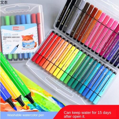 12/18/24/36 Set Washable Triangle Thick Watercolor Marker Pen Childrens Students Diy Painting Color Pen Stationery Gift Pen