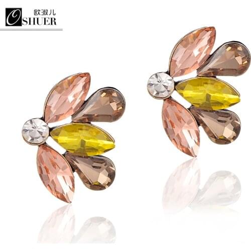 2018 New wholesale vintage design crystal earring fashion women statement stud Earrings for women fashion earring