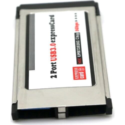 PCI Express to USB 3.0 Dual 2 Port Express Card for NEC 34MM Slot ExpressCard Converter Adapter 5Gbps for PCMCIA Laptop Notebook