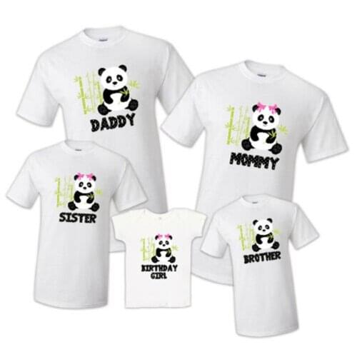 Family Matching Panda Birthday Party T Shirt Family Matching Celebration Reunion Tee All Family Member Availible Shirt Gift