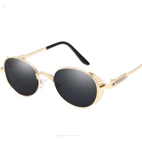 Modern Steampunk Sunglasses For Men and Women Gothic Fashion Sun Glasses Unisex Oval Metal Frame Sunglass UV400