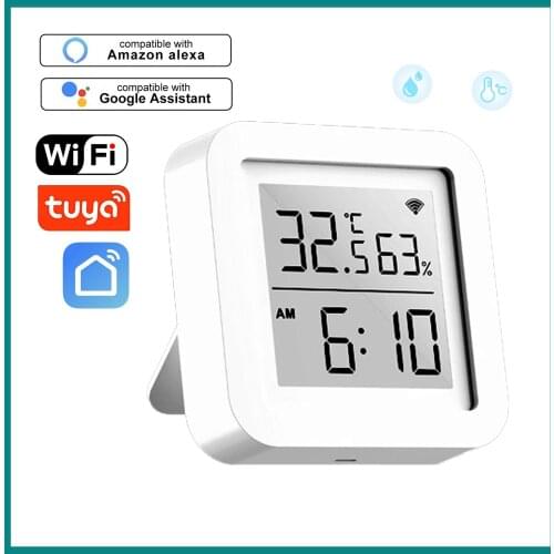 Tuya Smart life WiFi Temperature And Humidity Sensor Indoor Hygrometer Thermometer With LCD Display Support Alexa Google Home