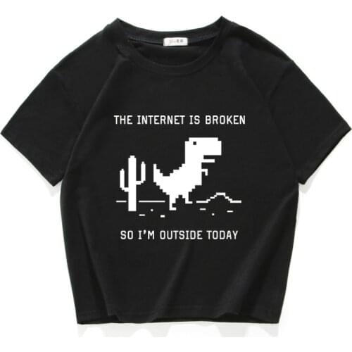 The internet is broken Programming coding crop top casual cotton short T Shirt Camisetas Verano Mujer women clothes harajuku